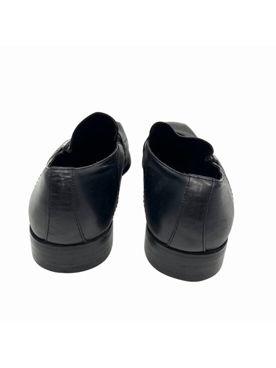 BACCO BUCCI STUDIO MEN\'S BLACK LEATHER LOAFERS SQUARE TOE DRESS SHOES - 12 main image 5